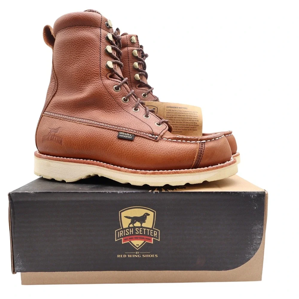 Irish Setter Boots Mens 9 D Wingshooter Leather Waterproof 894 8 Inch NIB